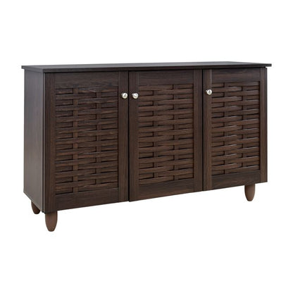 Shoe Cabinet Wooden 3 doors HM2211.01 Wenge 114x34x68 image 1