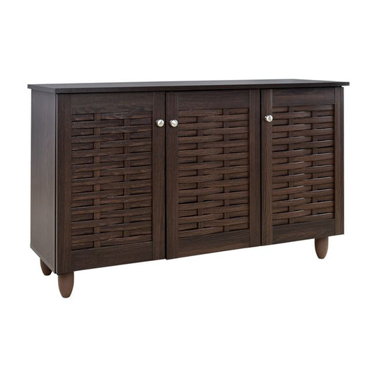 Shoe Cabinet Wooden 3 doors HM2211.01 Wenge 114x34x68 image 1