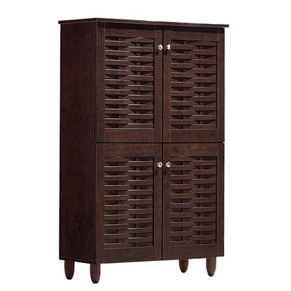 Shoe Cabinet Wooden 4 doors HM2210.01 Wenge 77x34x123 image 1