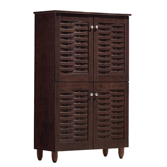 Shoe Cabinet Wooden 4 doors HM2210.01 Wenge 77x34x123 image 1