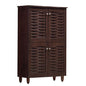 Shoe Cabinet Wooden 4 doors HM2210.01 Wenge 77x34x123 image 1