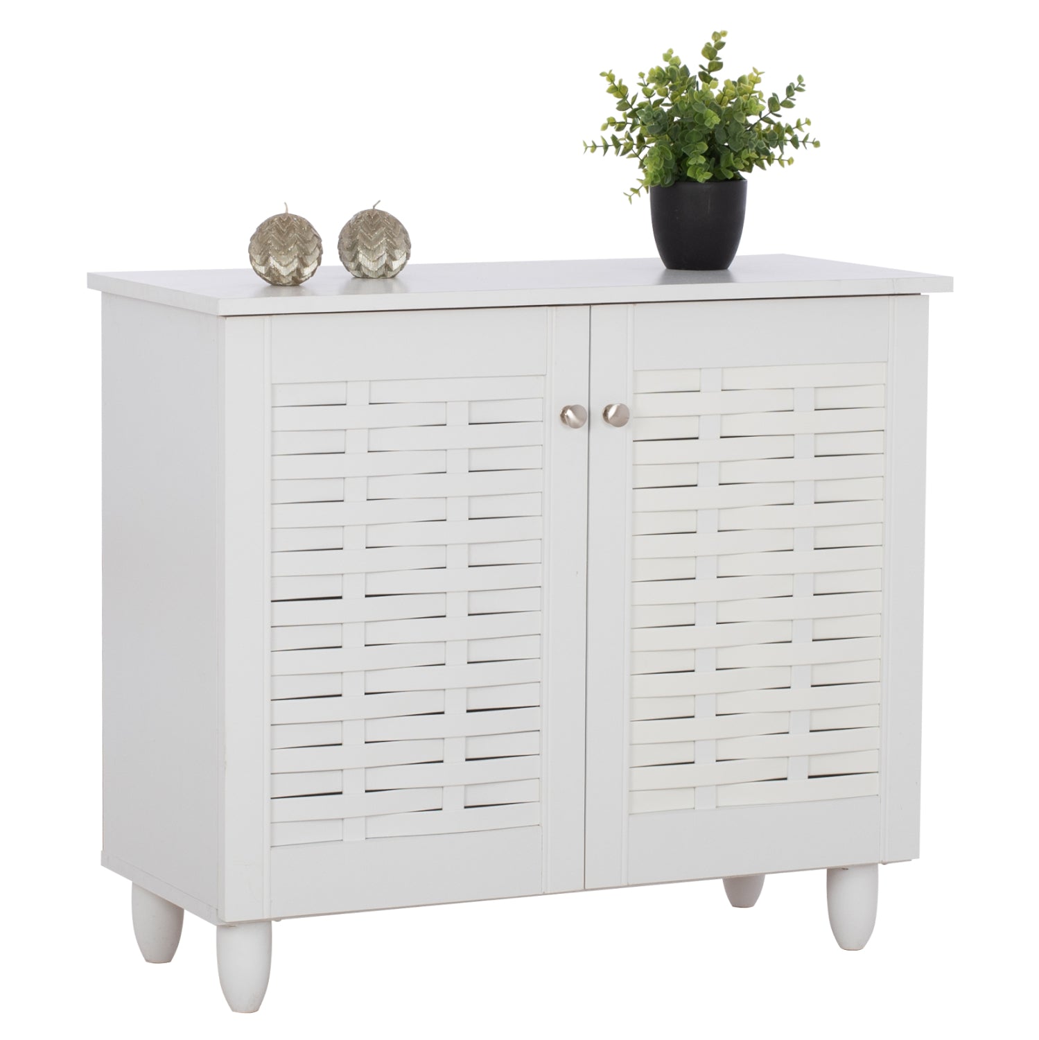 SHOE CABINET CASSIOPE MELAMINE WHITE WITH LEGS 77Χ34Χ67.5Hcm.HM2208.05 image 1
