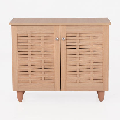 SHOE RACK-CABINET CASSIOPE HM2208.09 MELAMINE IN NATURAL WOOD COLOR 77Χ34Χ63.5Hcm.