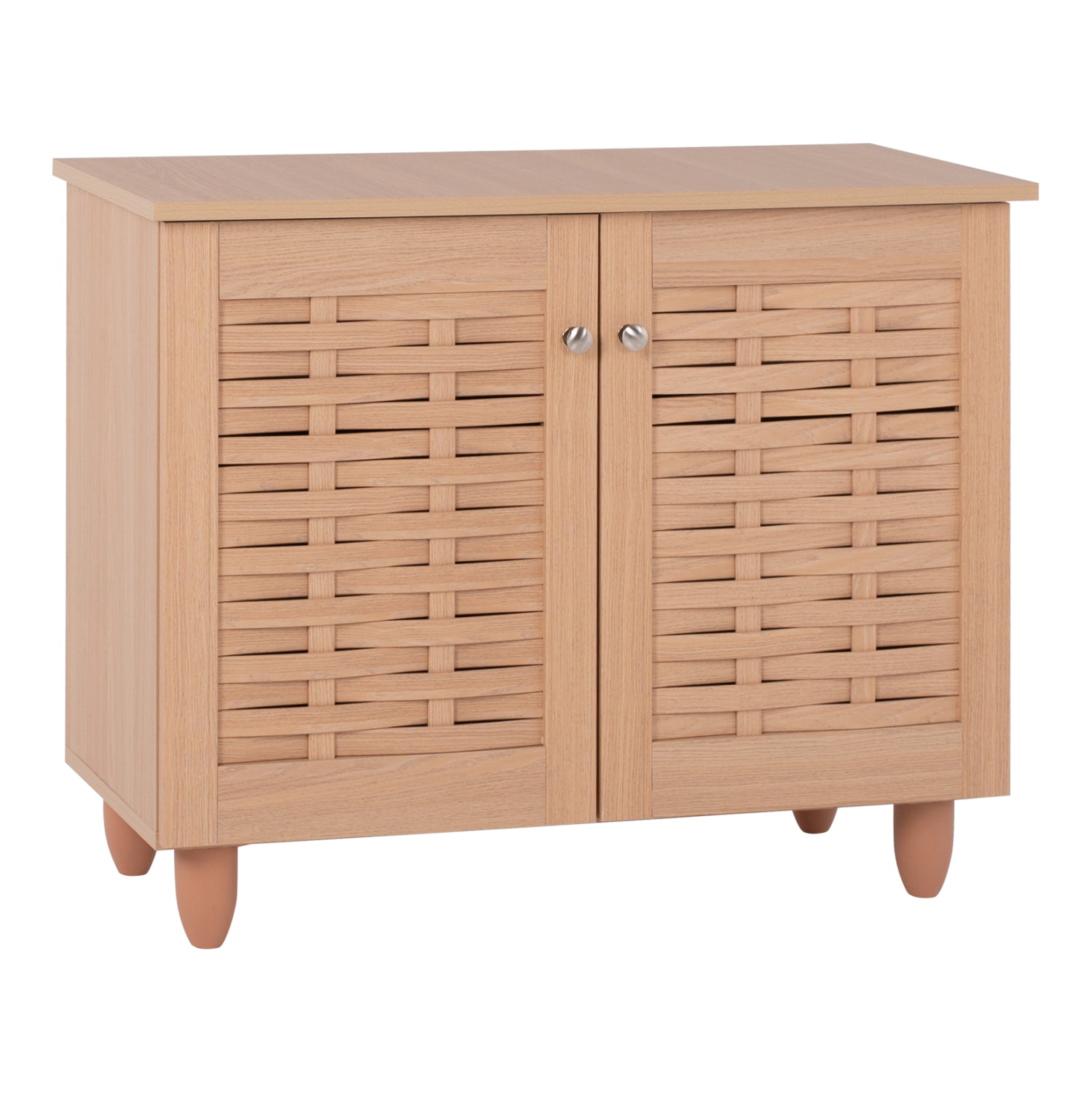 SHOE RACK-CABINET CASSIOPE HM2208.09 MELAMINE IN NATURAL WOOD COLOR 77Χ34Χ63.5Hcm. image 1
