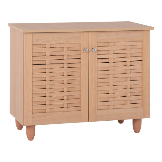 SHOE RACK-CABINET CASSIOPE HM2208.09 MELAMINE IN NATURAL WOOD COLOR 77Χ34Χ63.5Hcm. image 1