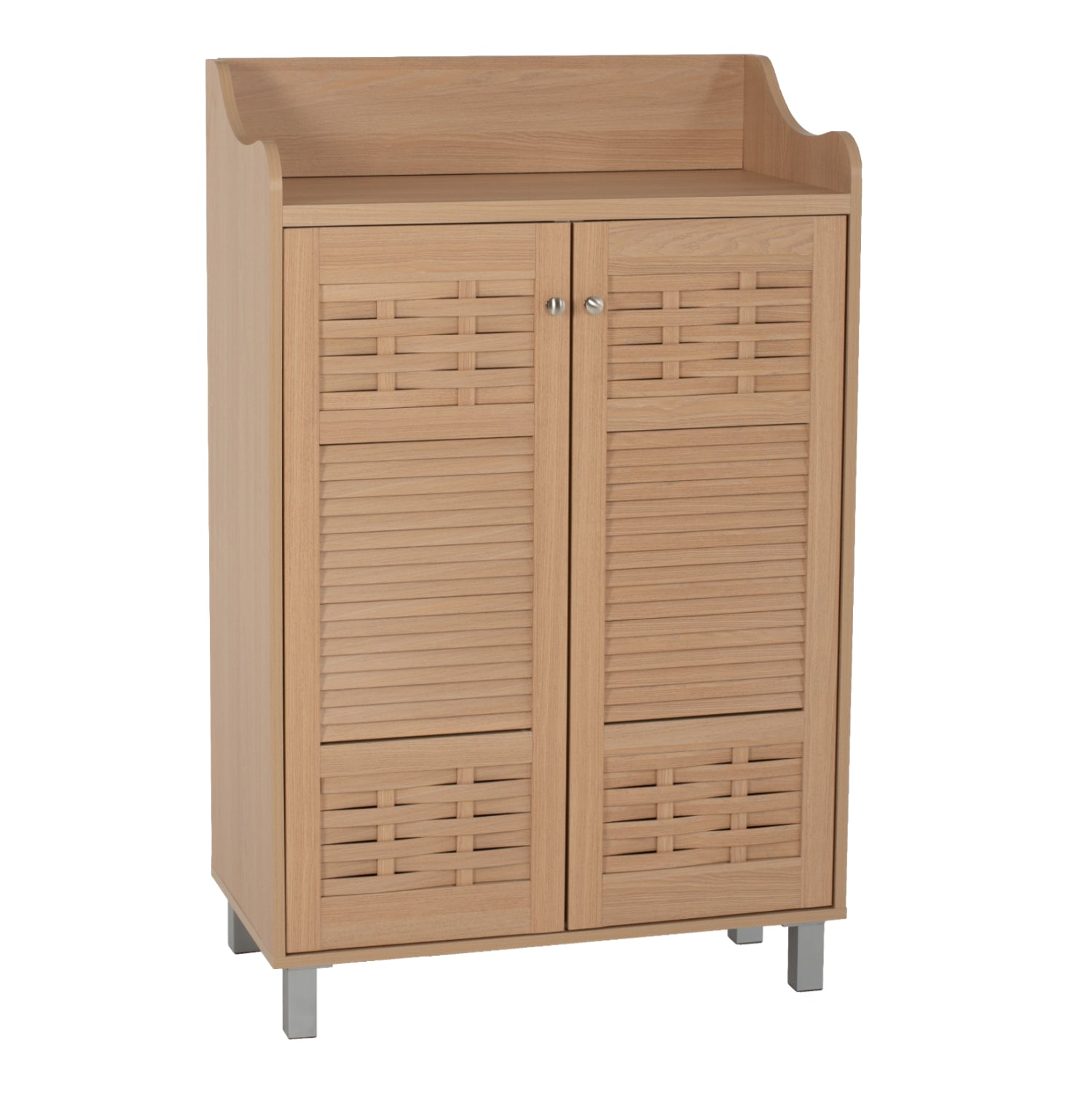 SHOE RACK-CABINET CAILENA HM2230.09 MELAMINE IN NATURAL COLOR 77X40,5X122Hcm. image 1