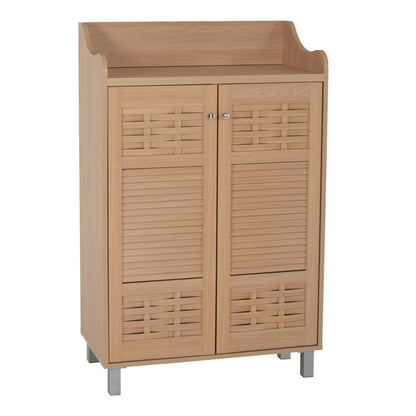 SHOE RACK-CABINET CAILENA HM2230.09 MELAMINE IN NATURAL COLOR 77X40,5X122Hcm. image 1