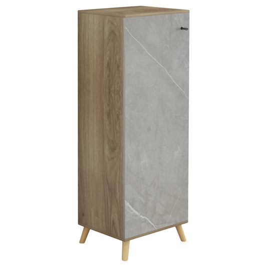 SHOE CABINET ALVARO HM8954.11 MELAMINE IN SONAMA-STONE TEXTURE 50Χ38Χ135Hcm. image 1