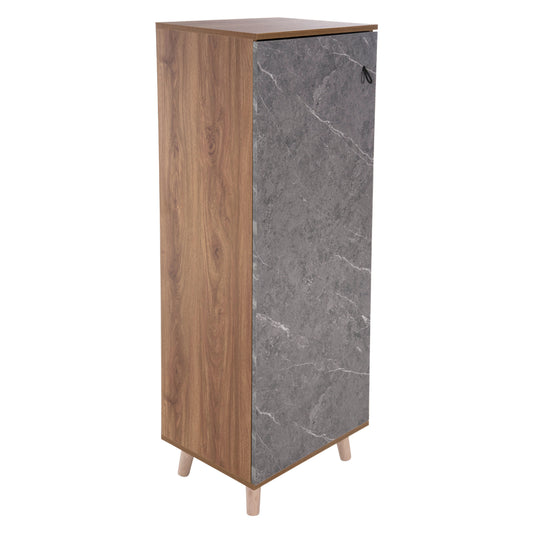 SHOE CABINET ALVARO HM8954.12 MELAMINE IN SONAMA-STONE TEXTURE 50Χ38Χ135Hcm. image 1