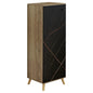 SHOE CABINET ALVARO HM8954.13 MELAMINE IN SONAMA-BLACK MARBLE 50Χ38Χ135Hcm. image 1