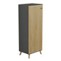 SHOE CABINET ALVARO HM8954.15 MELAMINE IN ANTHRACITE-NATURAL WOOD 50Χ38Χ135Hcm. image 1