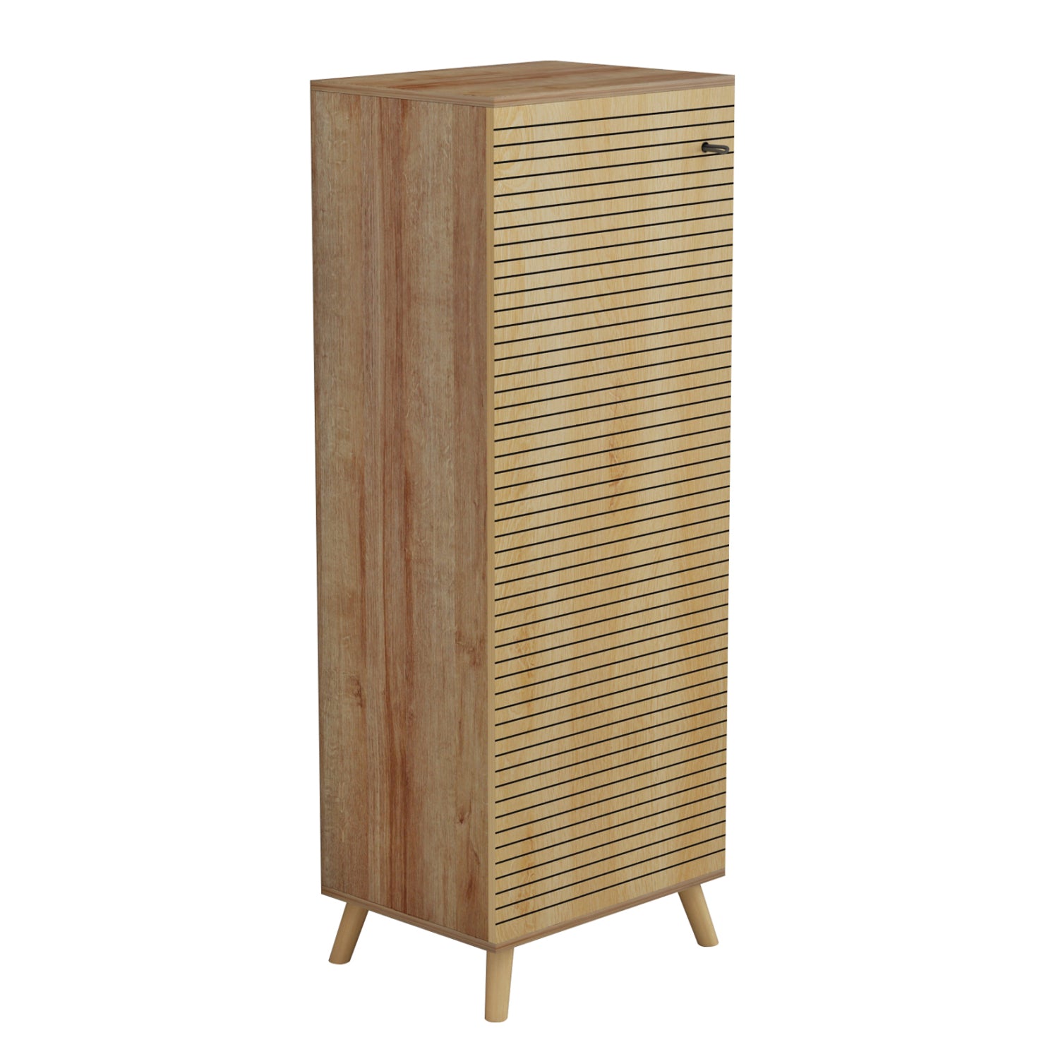 SHOE CABINET ALVARO HM8954.16 MELAMINE IN NATURAL WOOD COLOR 50Χ38Χ135Hcm. image 1