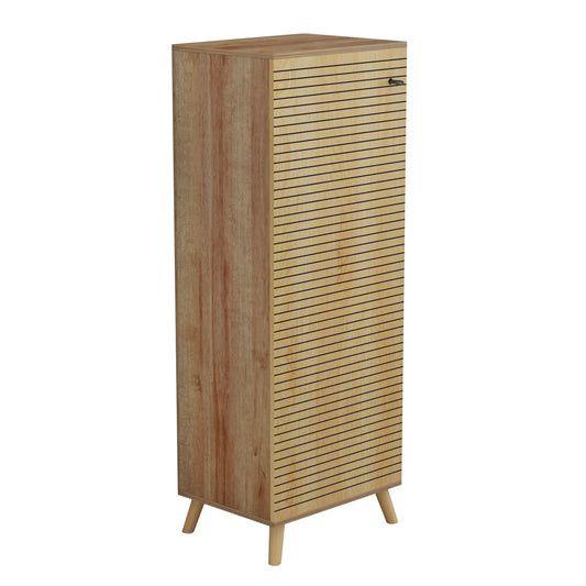 SHOE CABINET ALVARO HM8954.16 MELAMINE IN NATURAL WOOD COLOR 50Χ38Χ135Hcm. image 1