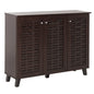 SHOE CABINET PRODY HM9610.01 MELAMINE IN WENGE 3 DOORS 115x34x89Hcm. image 1