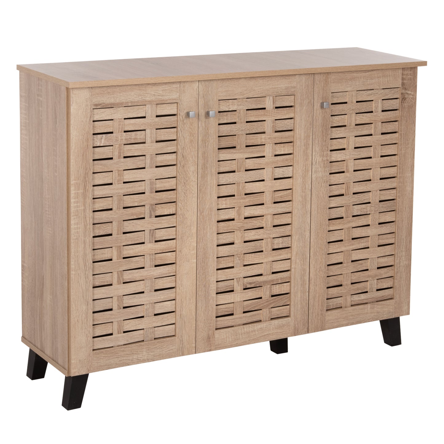 SHOE CABINET PRODY HM9610.02 MELAMINE IN SONAMA 3 DOORS 115x34x89Hcm. image 1