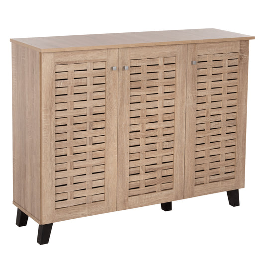 SHOE CABINET PRODY HM9610.02 MELAMINE IN SONAMA 3 DOORS 115x34x89Hcm. image 1