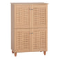 SHOE CABINET KABIRA HM2210.09 4-DOOR MELAMINE IN OAK COLOR 77x34x115Hcm. image 1