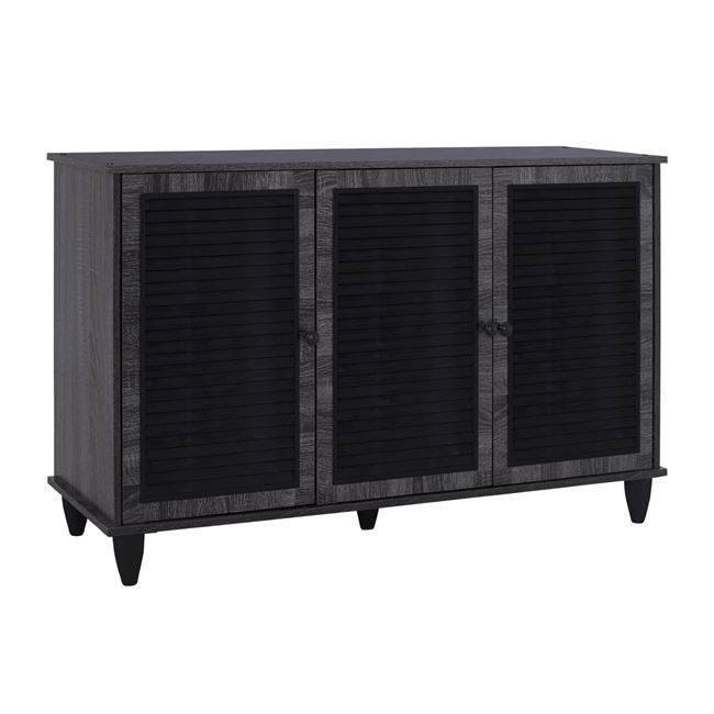Shoe Cabinet Wooden 3 Door HM2267.01 Grey color 112x30x68,5 cm image 1