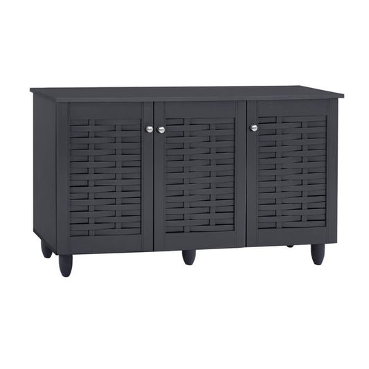 Shoe Cabinet Wooden 3 Doors HM2211.10 Grey 114x34x68 image 1