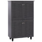 SHOE CABINET KABIRA HM2210.10 4-DOOR MELAMINE IN DARK GREY COLOR 77x34x123Hcm. image 1