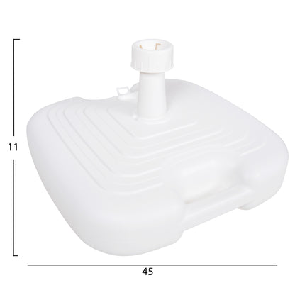 PLASTIC UMBRELLA BASE WITH HANDLE SOLBAS HM6112.01 WHITE COLOR-FOR POLE 20/38mm 45x11Hcm.