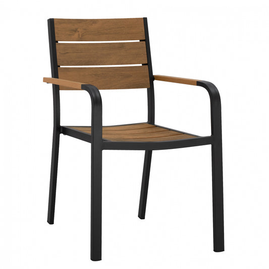 Aluminum Armchair Grey with Polywood HM5127.02 55x56x85 cm. image 1