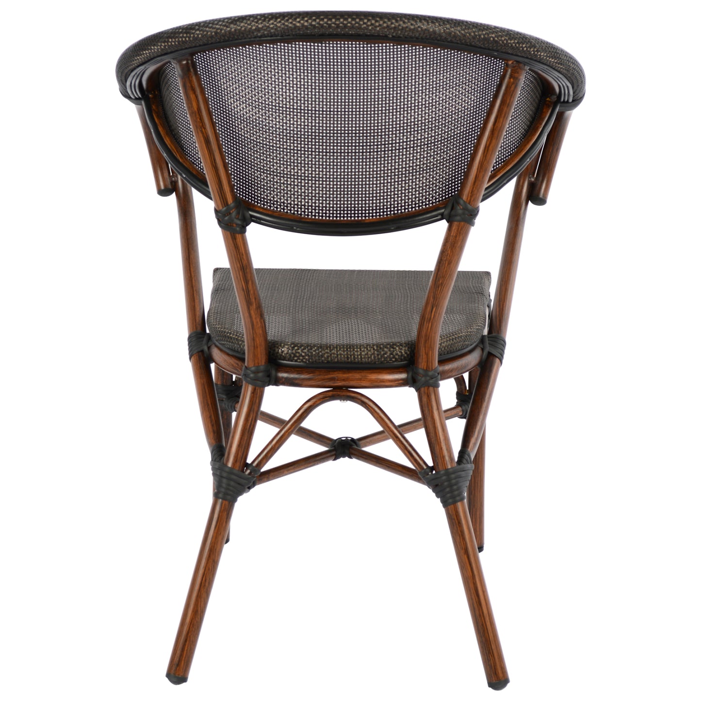 Armchair Aluminum Bamboo Look Brown with textline HM5025 60,5x59x81 cm