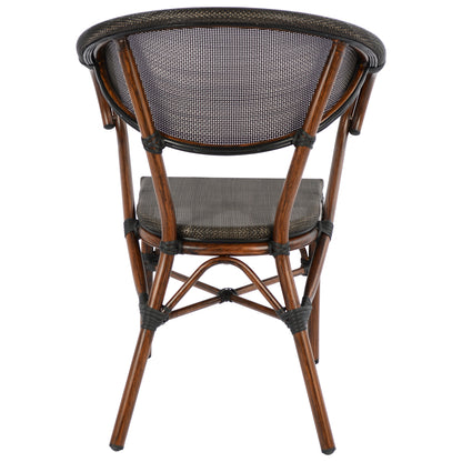 Armchair Aluminum Bamboo Look Brown with textline HM5025 60,5x59x81 cm