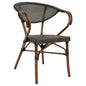 Armchair Aluminum Bamboo Look Brown with textline HM5025 60,5x59x81 cm image 1