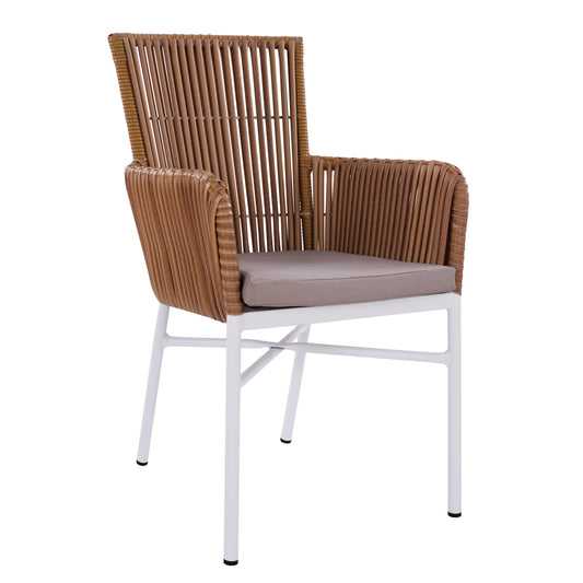Aluminum Armchair HM5298.01 White with pillow 57x60x90 cm image 1