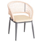 ALUMINUM ARMCHAIR MAGNET HM6287.01 DRAK GREY FRAME-P.E.ROPE IN CREAM WHITE 59x61x81.5Hcm. image 1