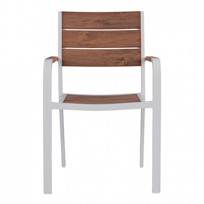 Aluminum Armchair White & Polywood HM5127.01 55x56x85 cm