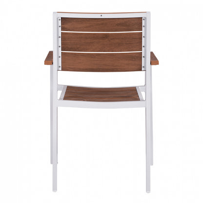 Aluminum Armchair White & Polywood HM5127.01 55x56x85 cm