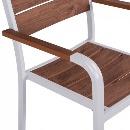 Aluminum Armchair White & Polywood HM5127.01 55x56x85 cm
