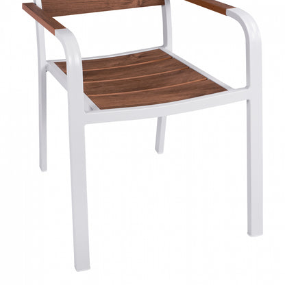 Aluminum Armchair White & Polywood HM5127.01 55x56x85 cm