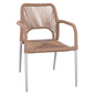 WHITE ALUMINUM ARMCHAIR WITH BEIGE PE ROPE HM5771.01 55Χ63Χ82 cm. image 1