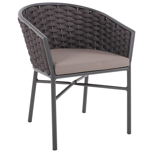 ARMCHAIR ALUMINUM WITH FOAMY ROPE DARK GREY 60x57x77Hcm.HM5859.01 image 1