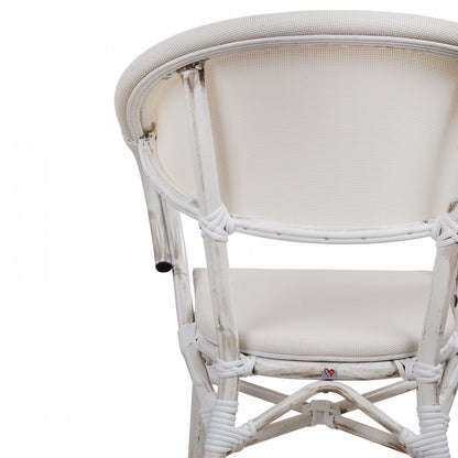 Armchair aluminum Bamboo Look Grey Patina with textline HM5108 57x57x83cm