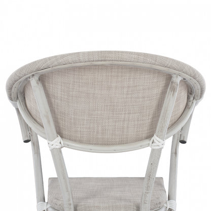 Armchair aluminum Bamboo Look Grey Patina with textline HM5108 57x57x83cm