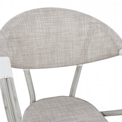 Armchair aluminum Bamboo Look Grey Patina with textline HM5108 57x57x83cm