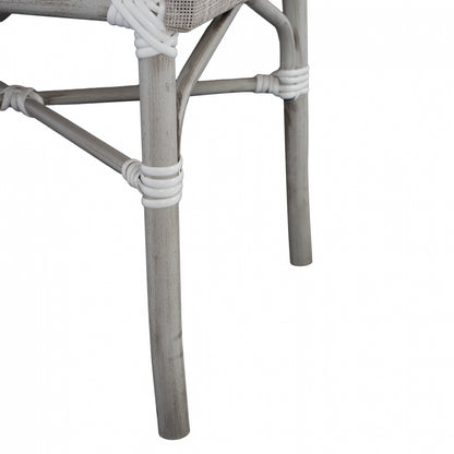 Armchair aluminum Bamboo Look Grey Patina with textline HM5108 57x57x83cm