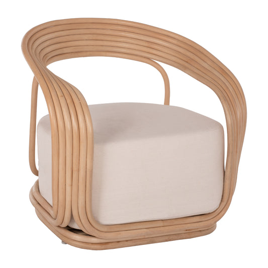 ARMCHAIR DUCHESS RATTAN WITH BIG ECRU CUSHION HM9478 81x59x70 cm. image 1