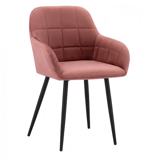 ARMCHAIR WITH DUSTY PINK VELVET & BLACK METAL FRAME HM8724.02 57X61X84cm image 1