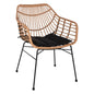ARMCHAIR PROFESSIONAL BLACK METAL RATTAN BEIGE & CUSHION HM5864.01 58.5x60.5x80 cm. image 1