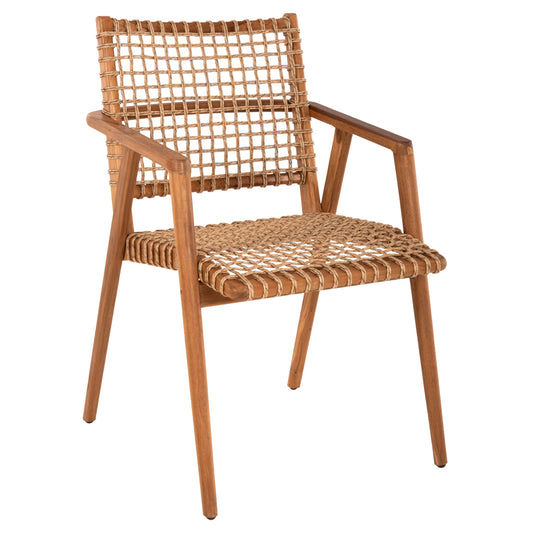 ARMCHAIR VAYA HM9823 TEAK WOOD-SYNTHETIC ROPE IN NATURAL COLOR 53.5x60.5x85Hcm. image 1