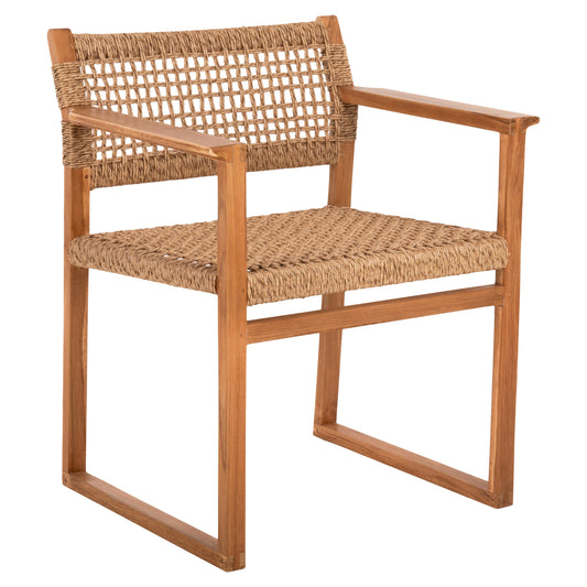 ARMCHAIR NARLEY HM9824 TEAK WOOD-SYNTHETIC ROPE IN NATURAL COLOR 60.5x52x76Hcm. image 1