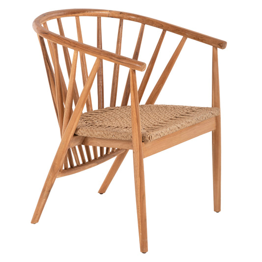 ARMCHAIR PERMAINE HM9825 TEAK WOOD-SYNTHETIC ROPE IN NATURAL COLOR 57.5x59.5x82Hcm. image 1