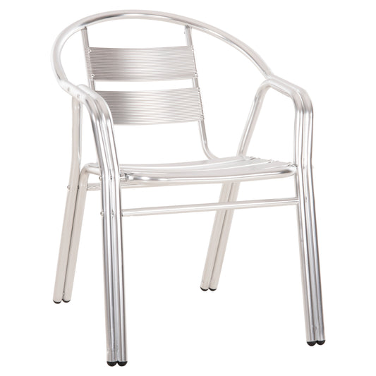 ALUMINUM ARMCHAIR MORIS HM5018 DOUBLE FRAME IN SILVER (METALLIC) COLOR 58x62x75Hcm. image 1