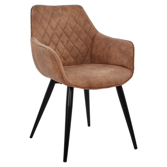 Armchair Mando HM8006.03 with brown Nubuck fabric 60x60x84cm image 1