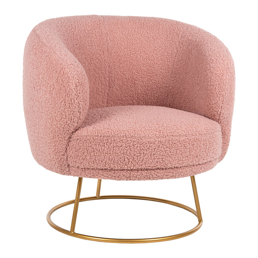 ARMCHAIR ARIEN HM8403.22 BOUCLE FABRIC IN DUSTY PINK-GOLD METAL BASE 78x75x84Hcm. image 1